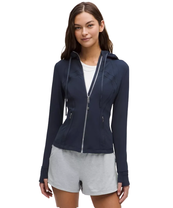 Lululemon Define Hooded Jacket Nulu True Navy/Mirror Silver