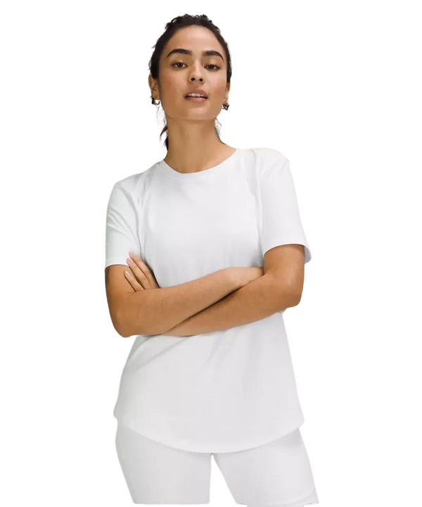 Lululemon Love Curved-Hem Crewneck T-Shirt White
