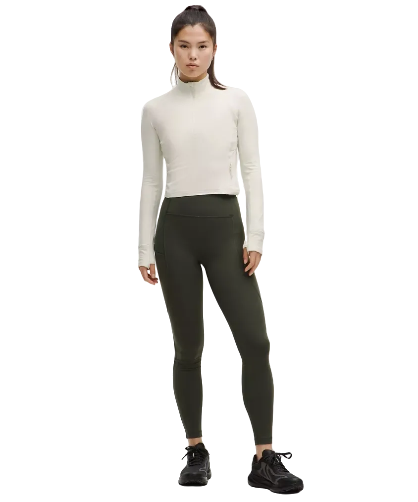 Lululemon It's Rulu Cropped Half Zip Updated Bone
