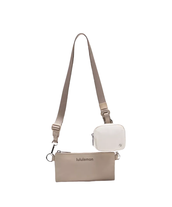 Lululemon Dual-Pouch Sling Sheer Oak/Light Ivory/Lava Cake