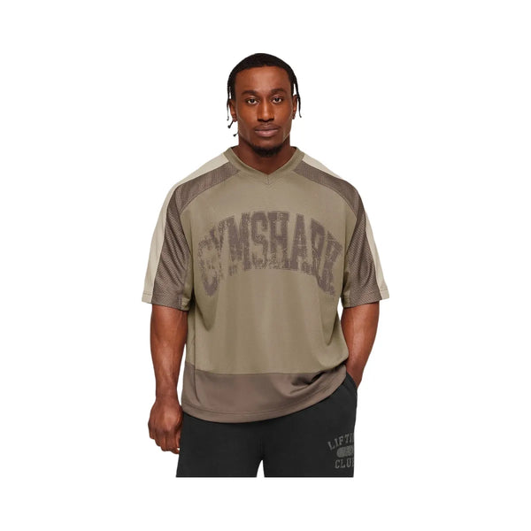 Gymshark Collective Mesh Wordmark Jersey "Lifestyle Brown Soft Brown Pebble Grey"