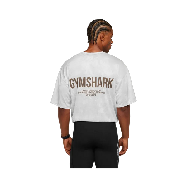 Gymshark Conditioning Club Oversized T-Shirt - White/Lifestyle Brown