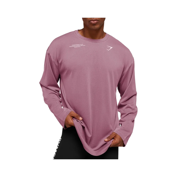 Gymshark Conditioning Club Washed Long Sleeve T-Shirt - Strength Pink/Haze Pink/Wash