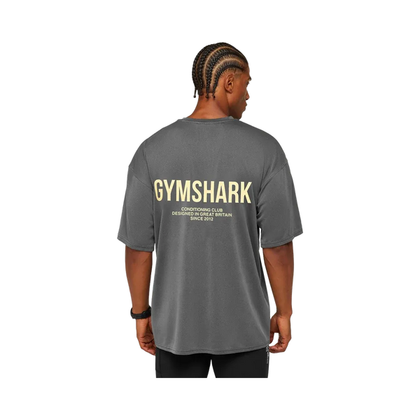 Gymshark Conditioning Club Washed T-Shirt - Black/Butter Yellow/Wash