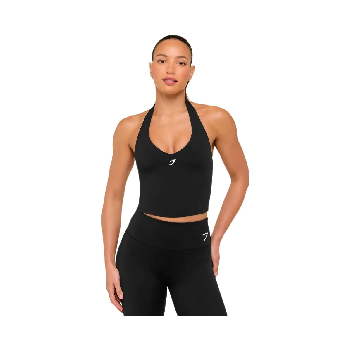 Gymshark Halter Neck Cami with Shelf "Black"