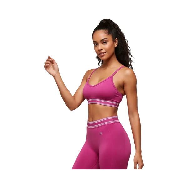 Gymshark Retro Sports Bra - Light Support Winning Pink