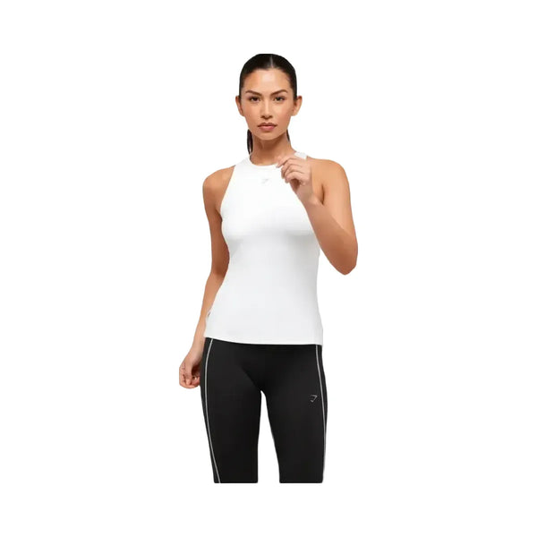 Gymshark Running Back Vent Tank White