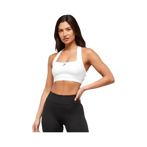 Gymshark Square Neck Sports Bra - Medium Support White