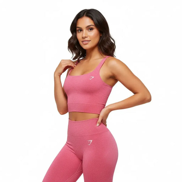 Gymshark Vital Tank With Shelf - GS Vintage Rouge Pink/ Marl