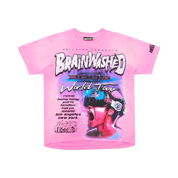 Hellstar Brainwashed World Tour T Shirt Pink
