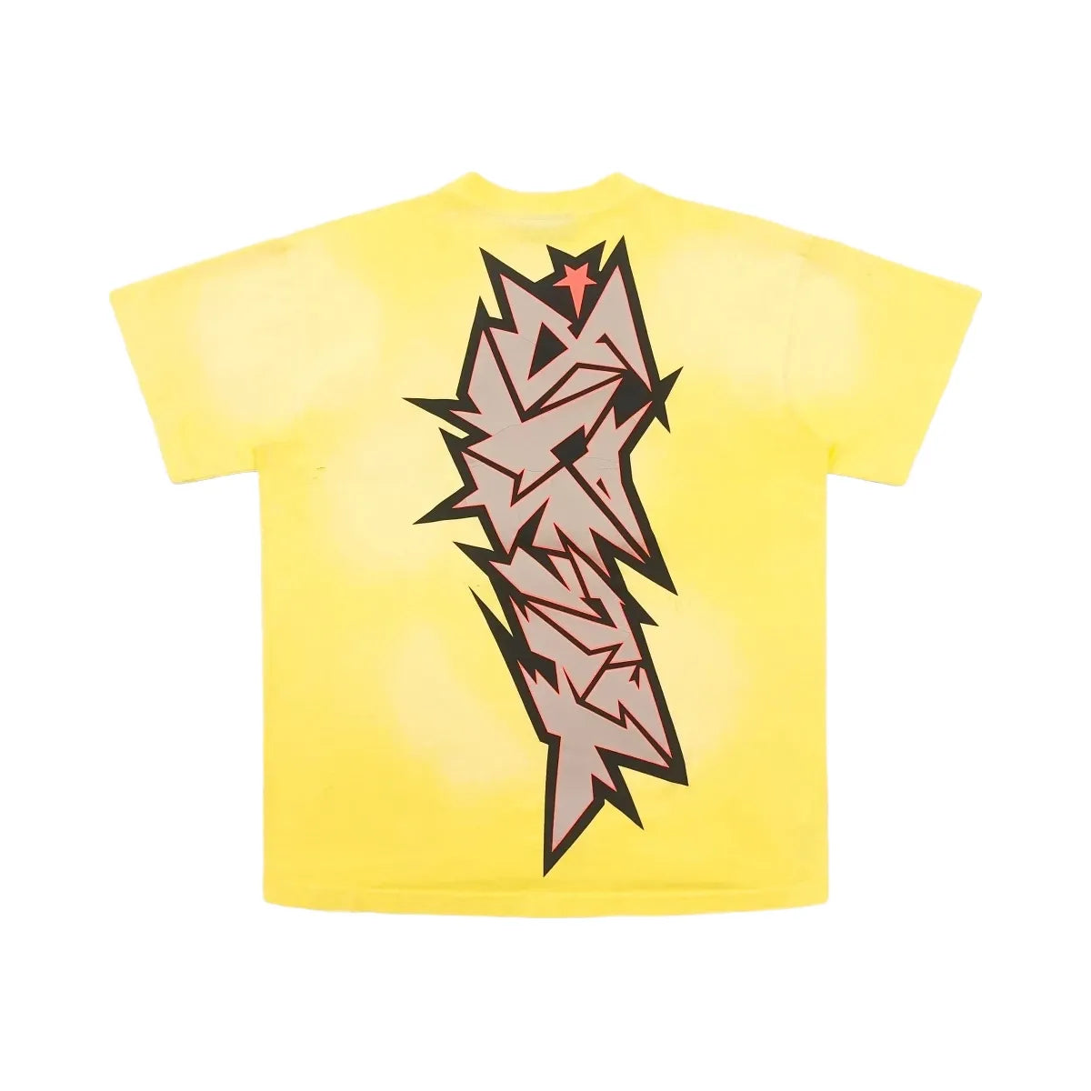 Hellstar Crack Print T-Shirt Yellow