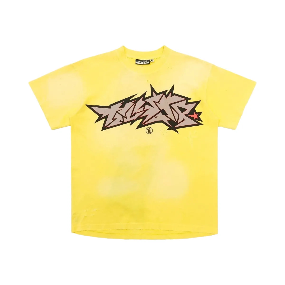 Hellstar Crack Print T-Shirt Yellow