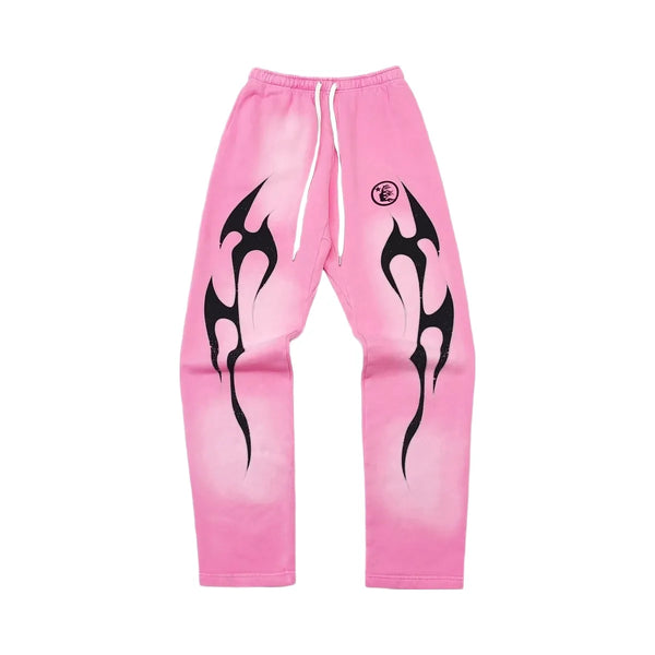 Hellstar Flame Sweatpants Pink/Black