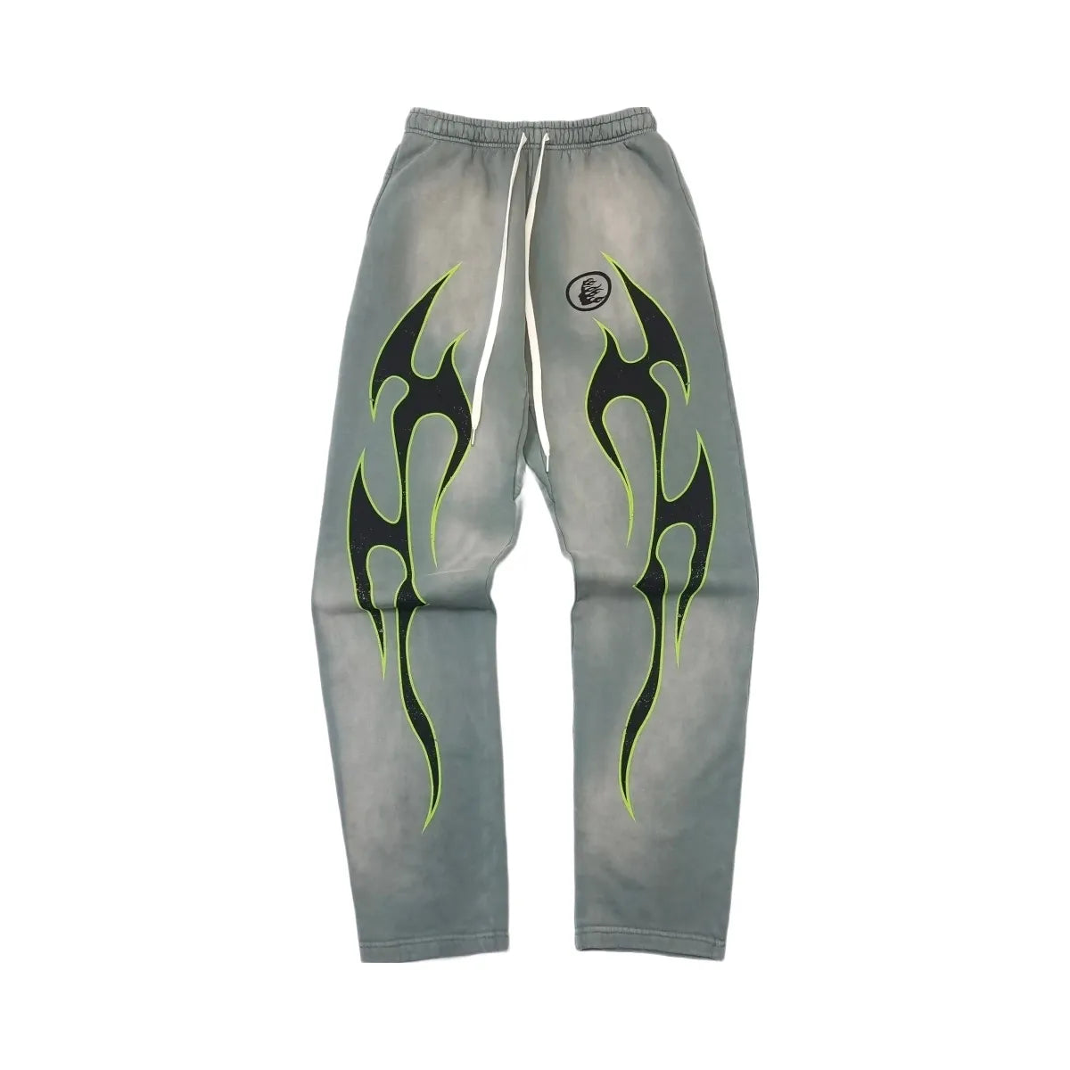 Hellstar Future Flames Sweatpants Grey Green