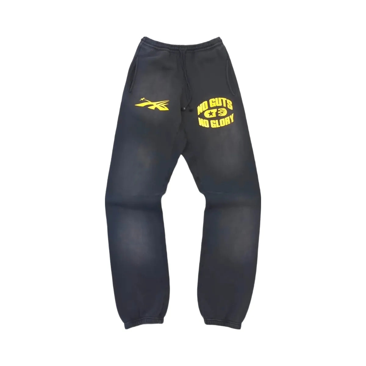 Hellstar No Guts No Glory Closed Elastic Bottom Sweatpants Midnight Dye Black