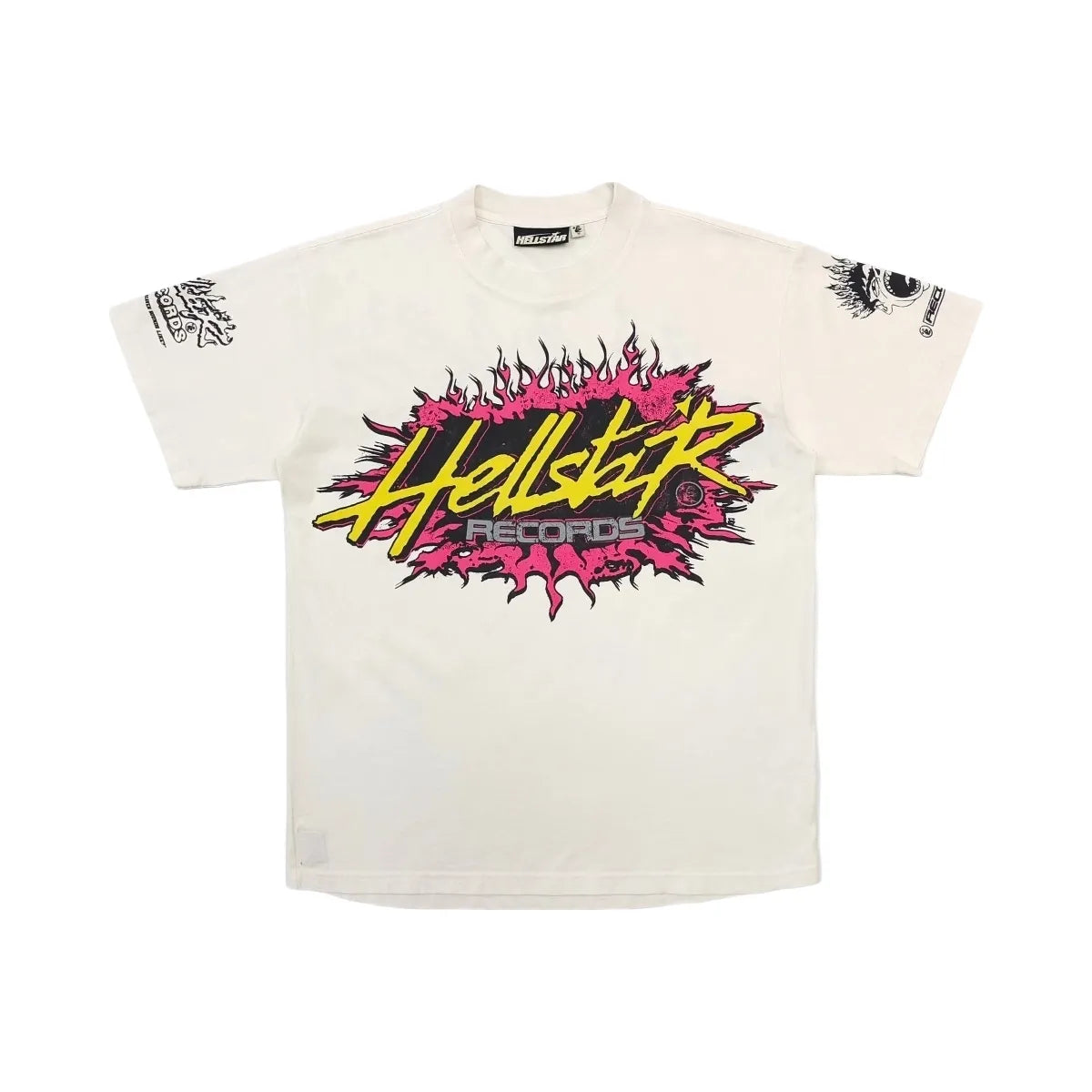 Hellstar Studios Brick Wall T Shirt White/Yellow
