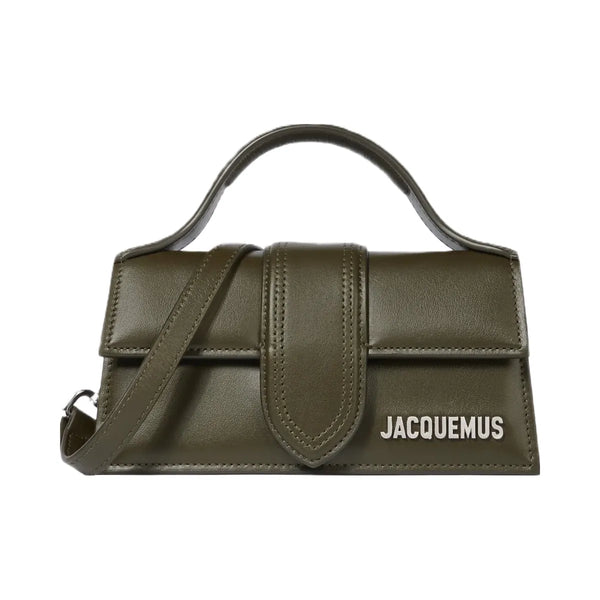 Jacquemus The Bambino Structured Bag In Smooth Leather Dark Khaki