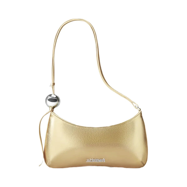Jacquemus The Bisou Perle Beaded Shoulder Bag Gold