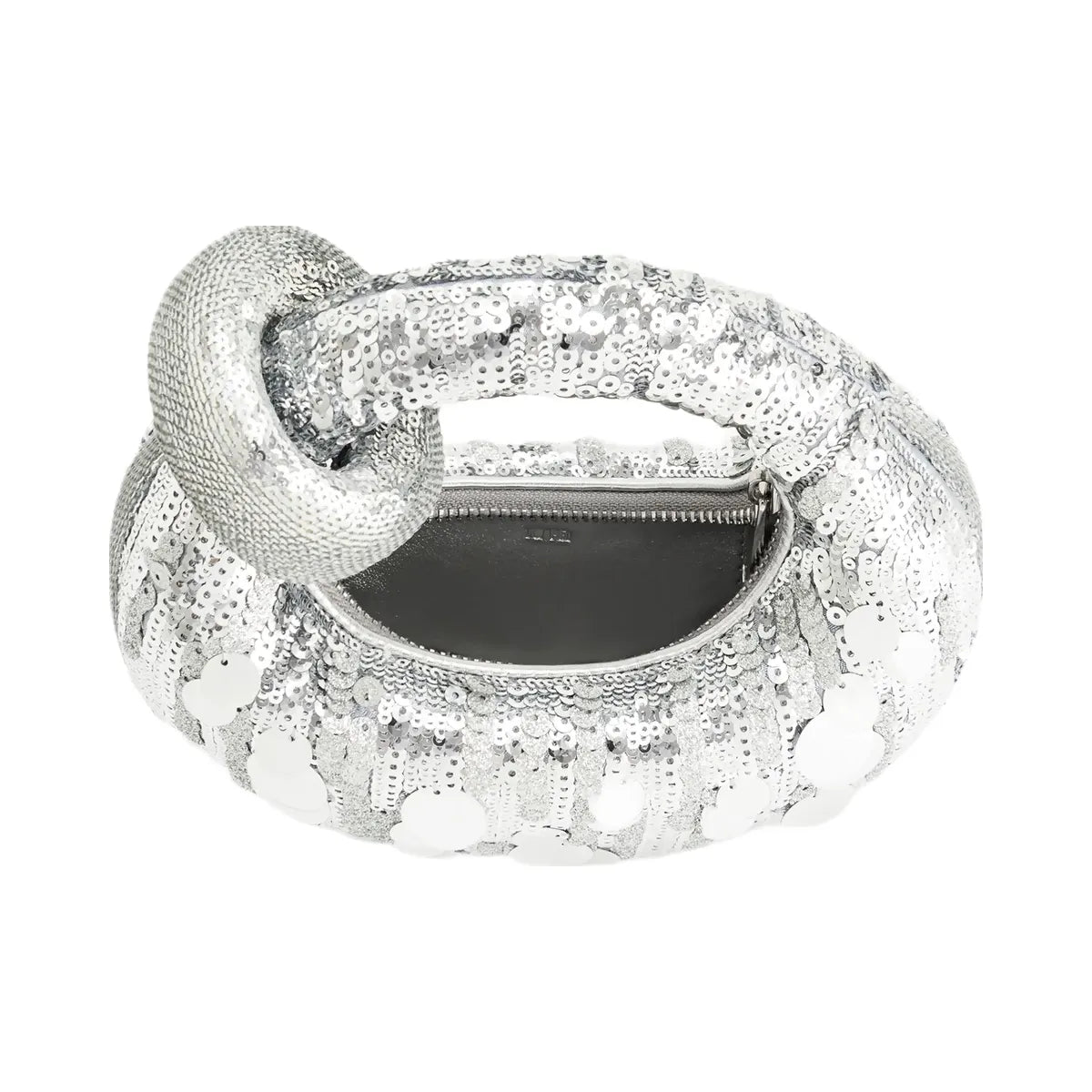 JW PEI Abacus Metallic Sequin Mini Top Handle Bag Silver