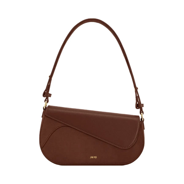 JW PEI Addisyn Faux Suede Panel Shoulder Bag Mocha Brown
