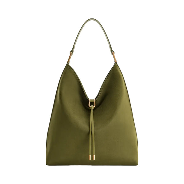 JW PEI Aria Faux Suede Shoulder Bag Dark Olive