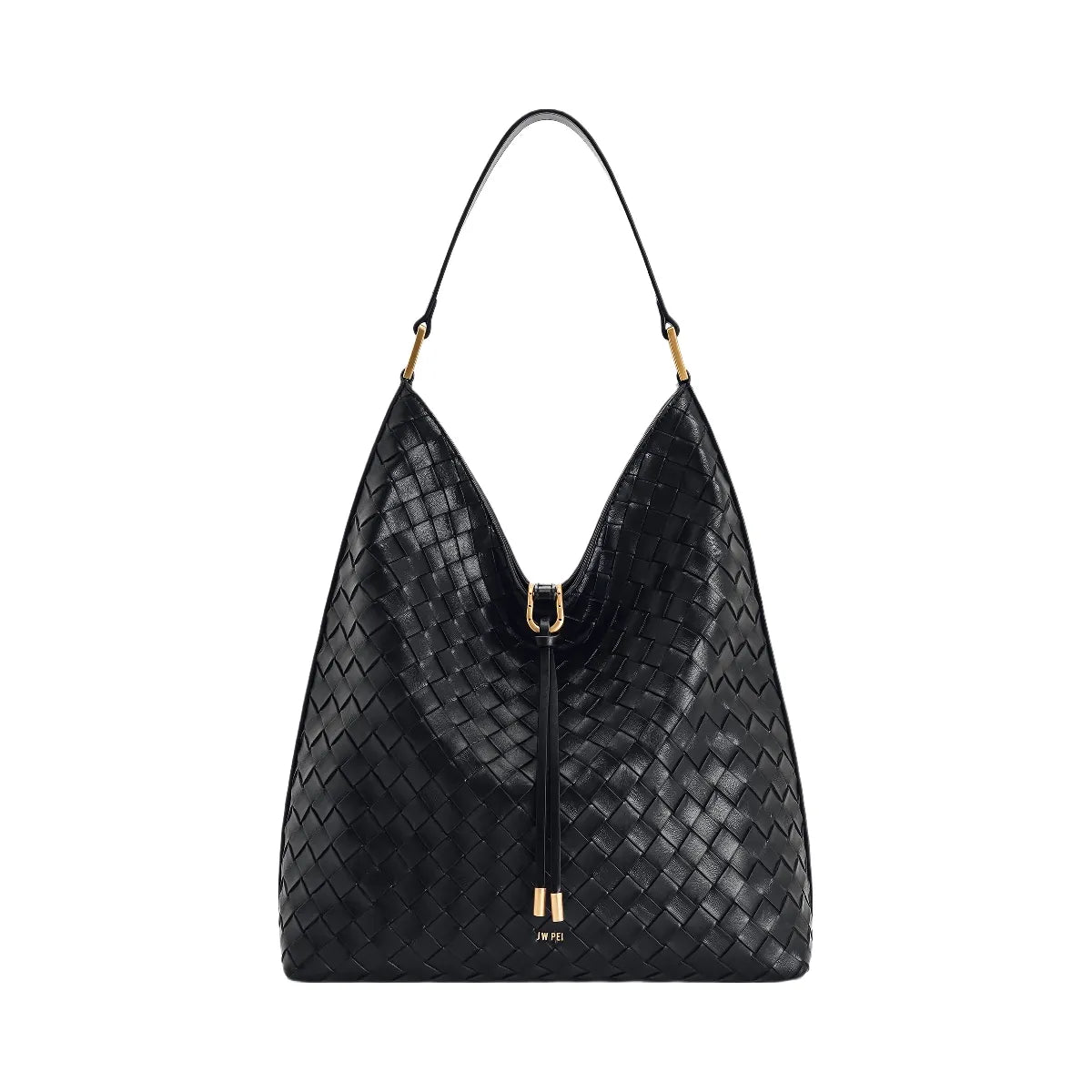 JW PEI Aria Woven Texture Shoulder Bag Black
