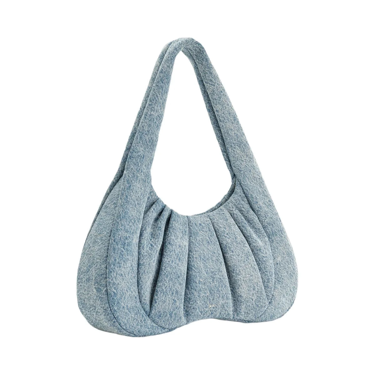 JW PEI Ashley Denim Ruched Shoulder Bag Blue