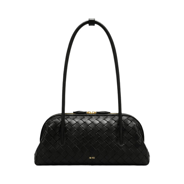 JW PEI Aveline Woven Textured Shoulder Bag Black