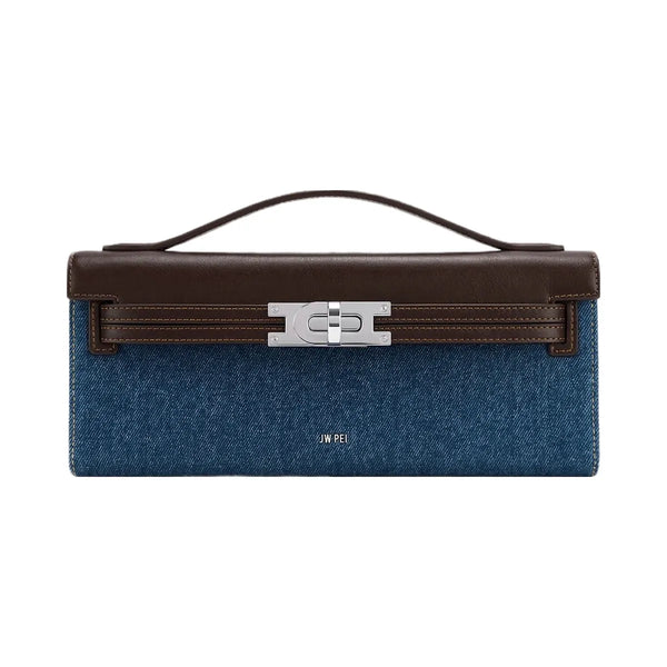 JW PEI Bria Structured Top Handle Bag BLue Denim