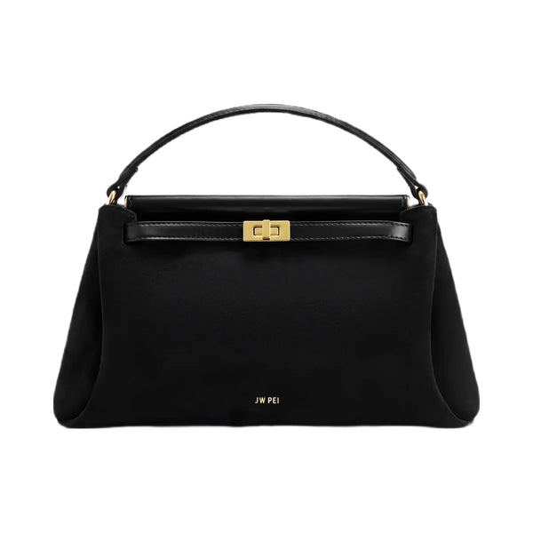 JW PEI Carmen Faux Suede Top Handle Bag Black