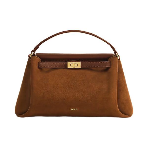 JW PEI Carmen Faux Suede Top Handle Bag Brown