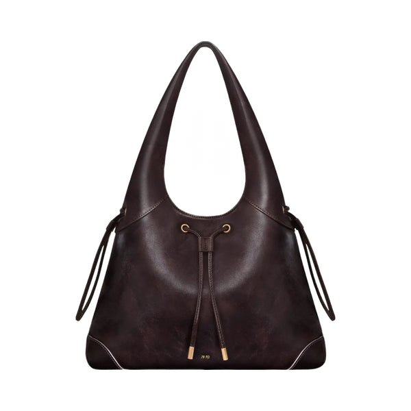 JW PEI Celandra Drawstring Hobo Bag Dark Brown