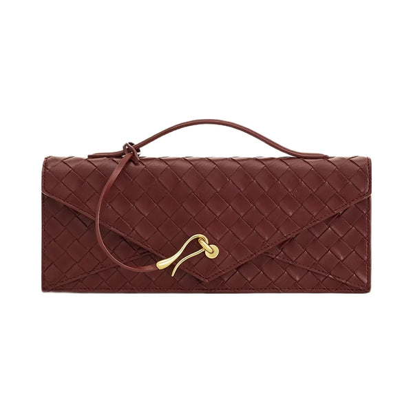 JW PEI Celeste Woven Textured Envelope Top Handle Bag Burgundy