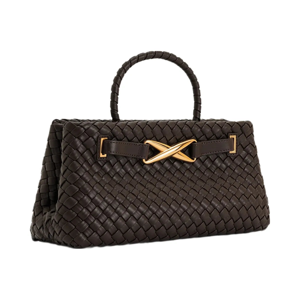 JW PEI Elora Woven Tote Bag Dark Brown