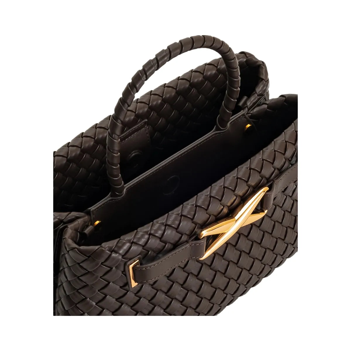 JW PEI Elora Woven Tote Bag Dark Brown