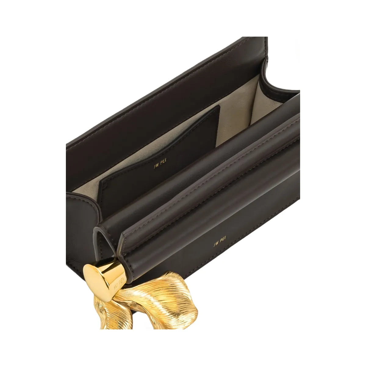 JW PEI Holly Metal Pendant Embellished Clutch Dark Brown