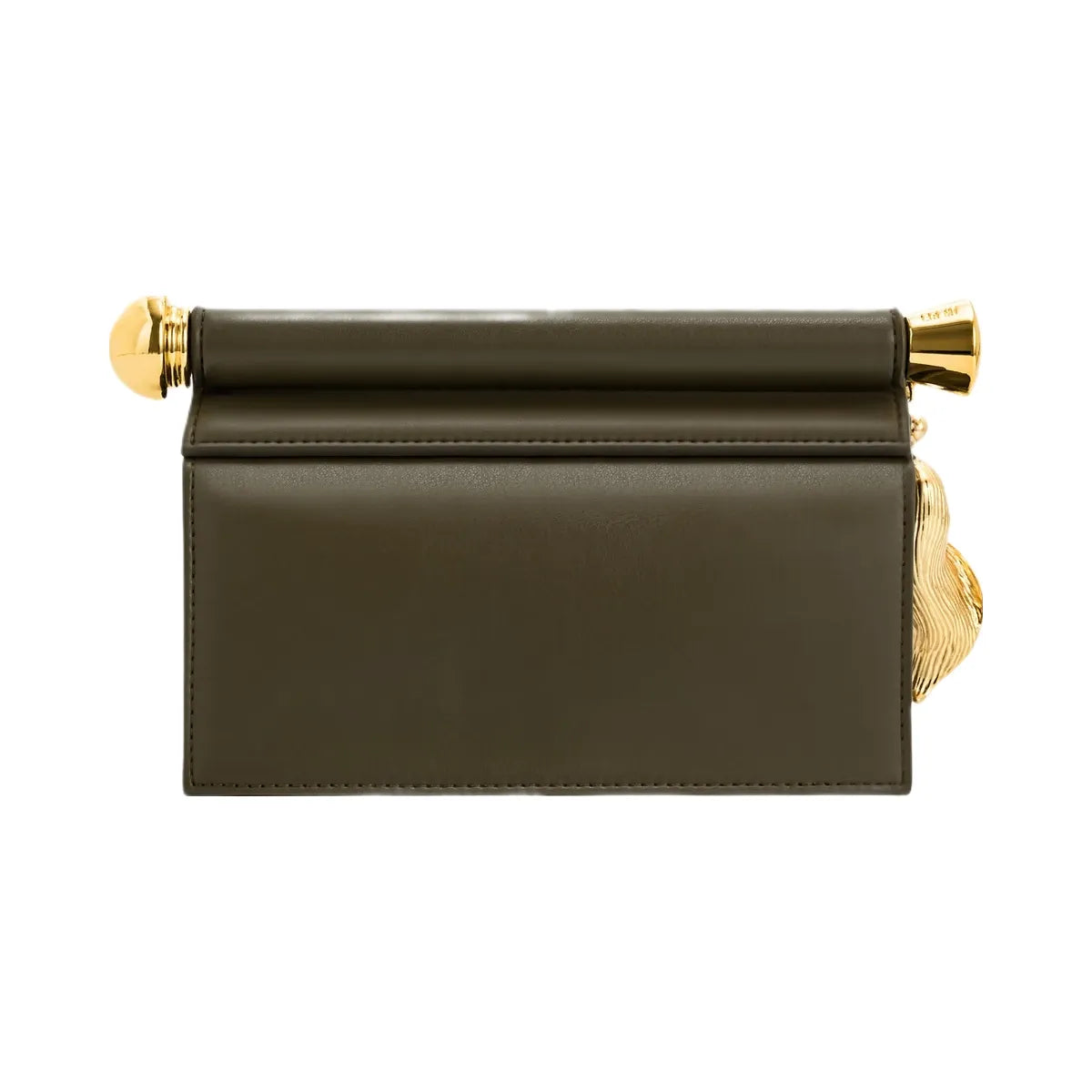 JW PEI Holly Metal Pendant Embellished Clutch Dark Olive