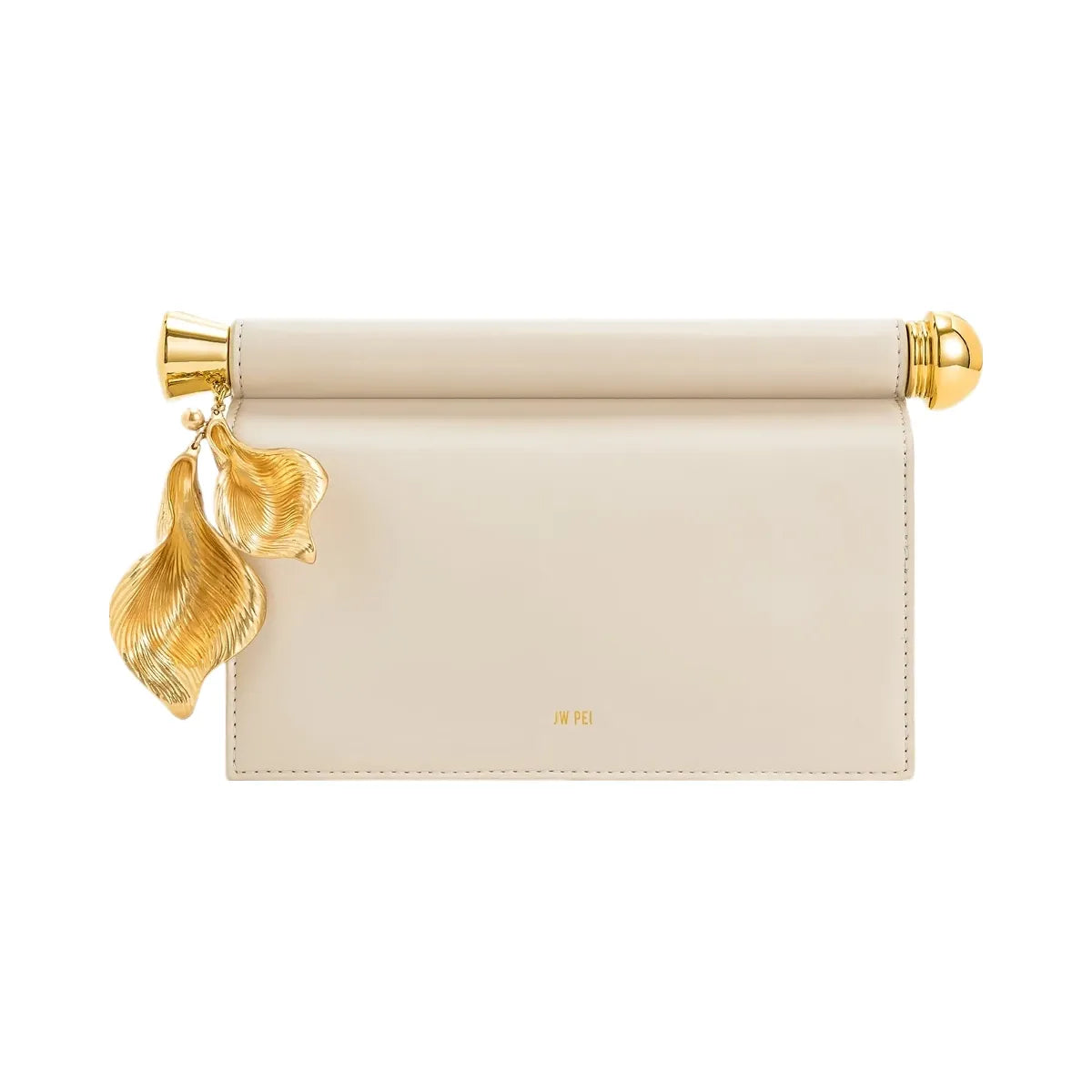 JW PEI Holly Metal Pendant Embellished Clutch White