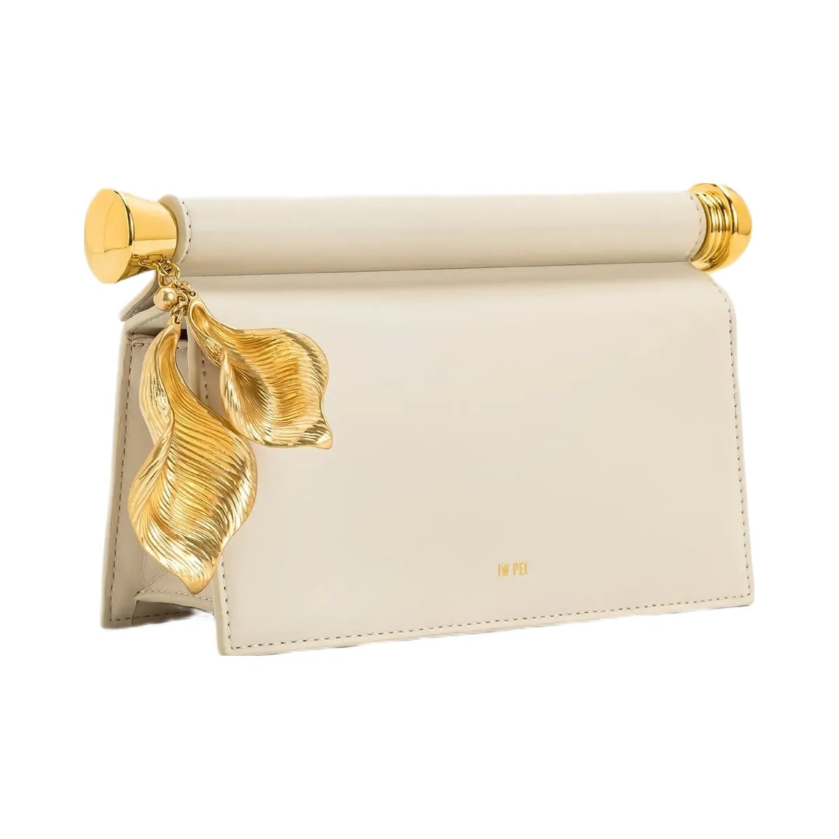 JW PEI Holly Metal Pendant Embellished Clutch White