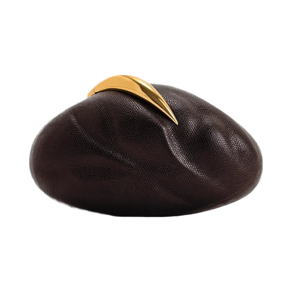 JW PEI Kaya Irregular Oval Clutch Dark Brown