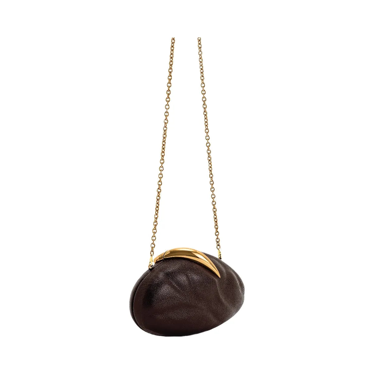 JW PEI Kaya Irregular Oval Clutch Dark Brown