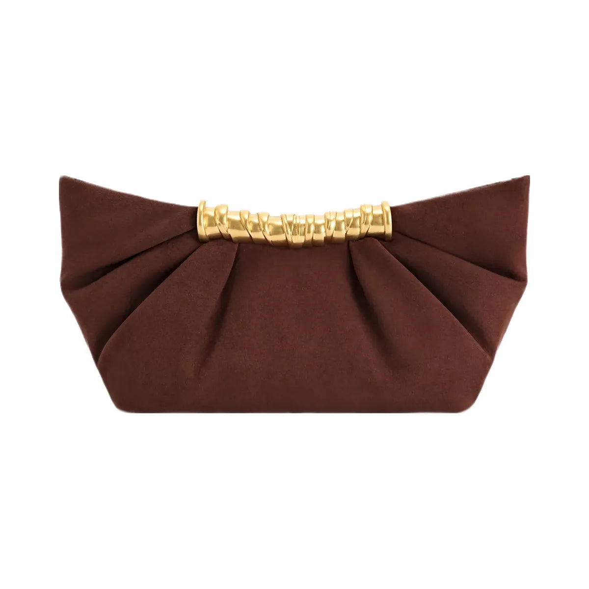 JW PEI Leia Pleated Clutch Dark Brown