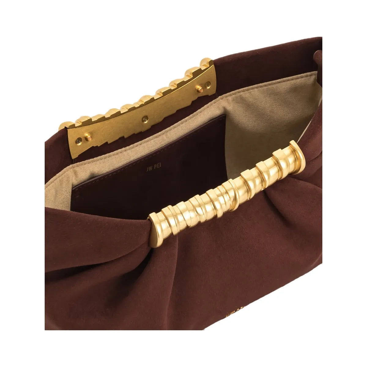 JW PEI Leia Pleated Clutch Dark Brown