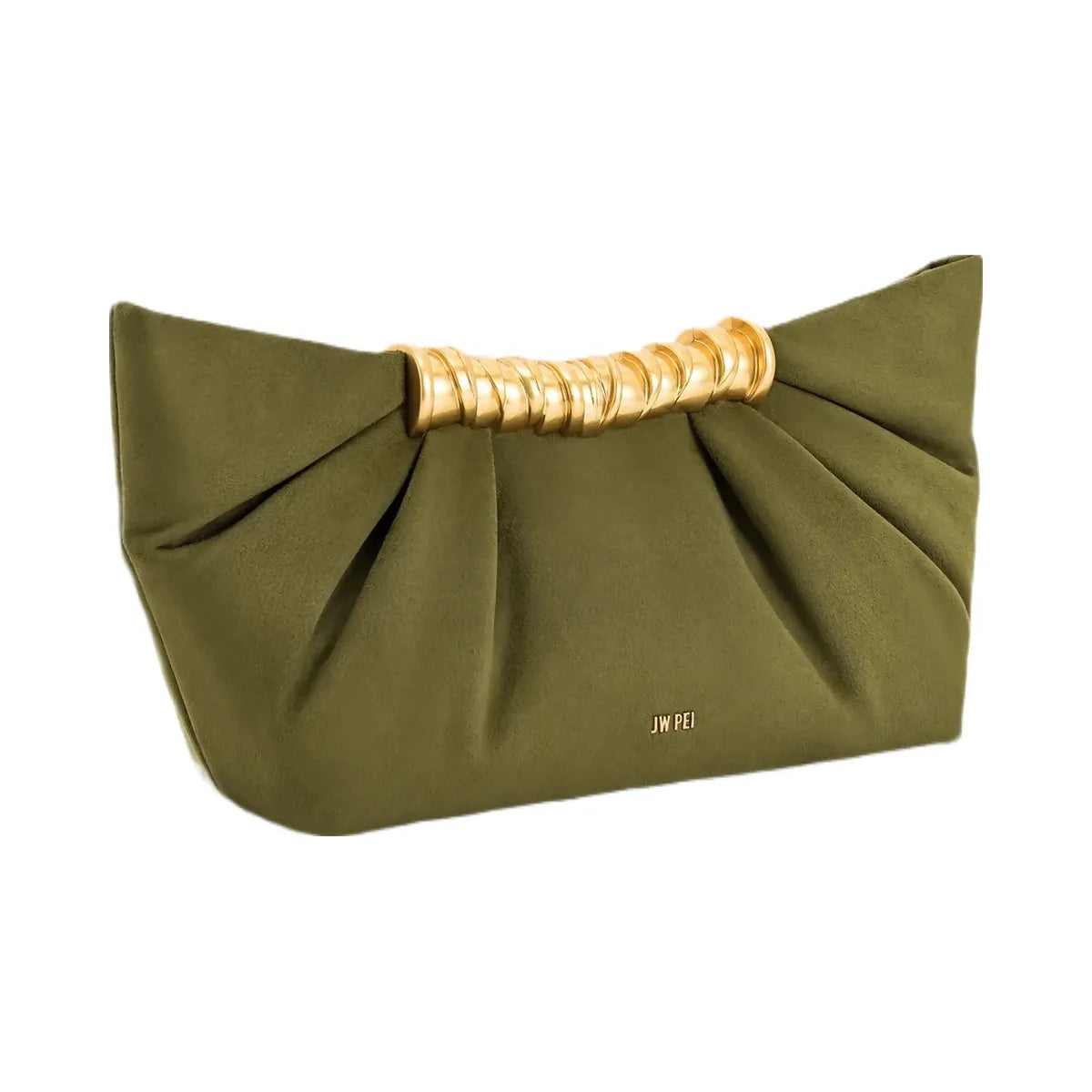 JW PEI Leia Pleated Clutch Dark Olive
