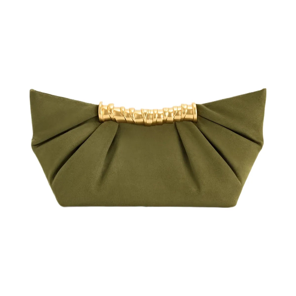 JW PEI Leia Pleated Clutch Dark Olive