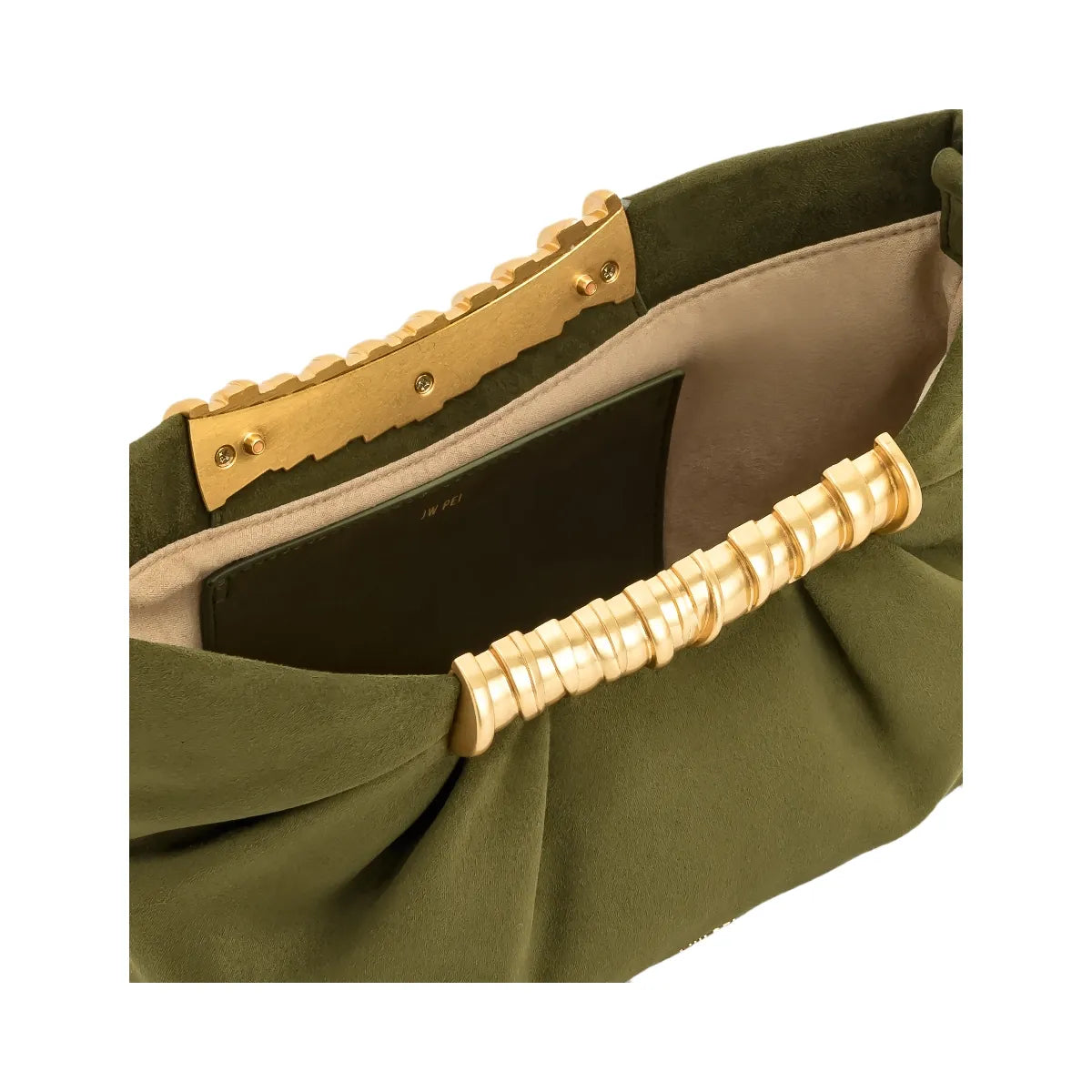 JW PEI Leia Pleated Clutch Dark Olive