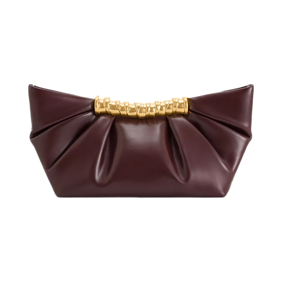 JW PEI Leia Pleated Clutch Deep Burgundy