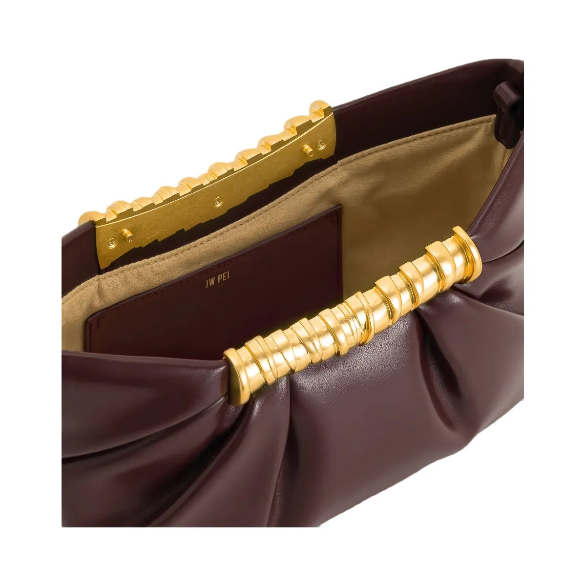 JW PEI Leia Pleated Clutch Deep Burgundy