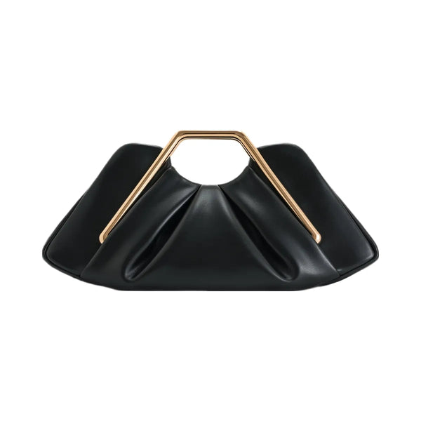 JW PEI Lila Metal Frame Clutch Black