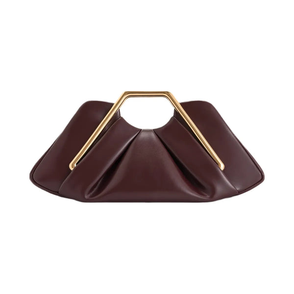 JW PEI Lila Metal Frame Clutch Burgundy